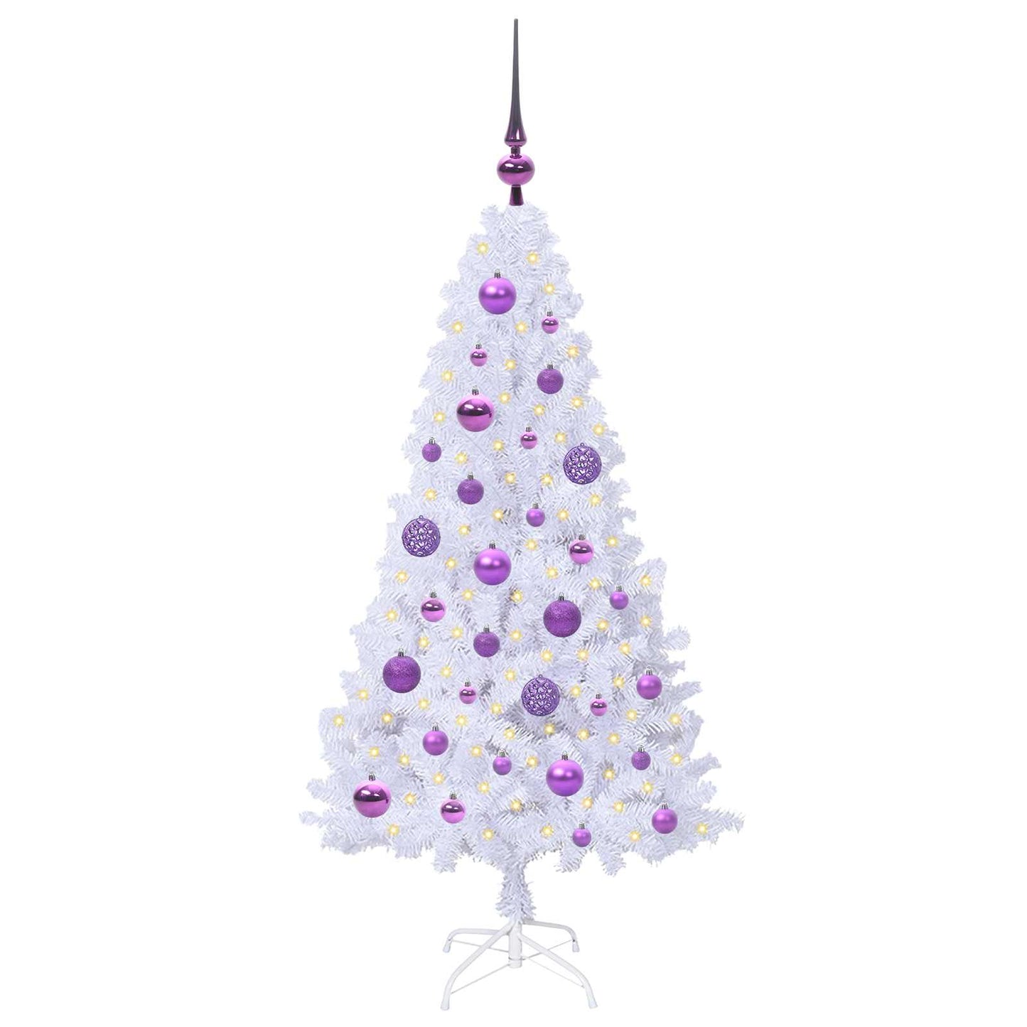 Kunstkerstboom met 150 LED Wit 120 cm PVC en staal