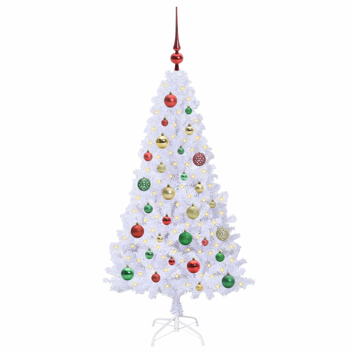 Kunstkerstboom met 150 LED Wit 120 cm PVC en staal
