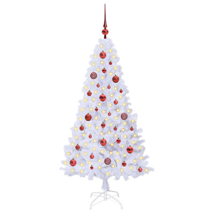 Kunstkerstboom met 150 LED Wit 150 cm PVC en staal