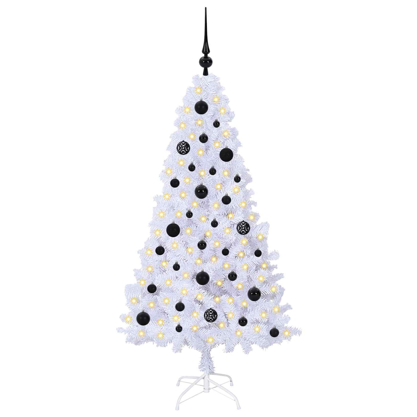 Kunstkerstboom met 150 LED Wit 150 cm PVC en staal