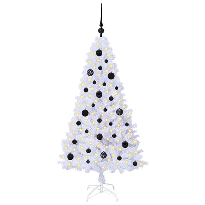 Kunstkerstboom met 150 LED Wit 150 cm PVC en staal