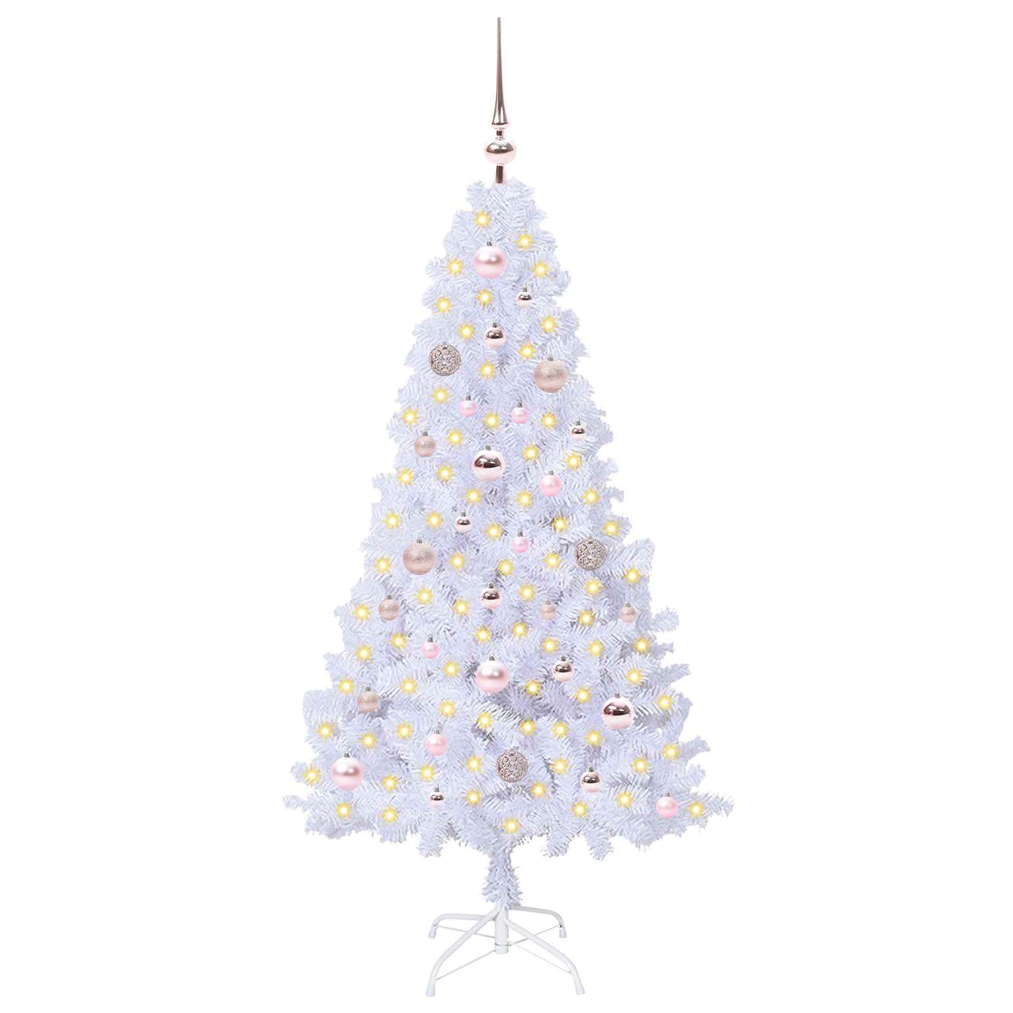 Kunstkerstboom met 150 LED Wit 150 cm PVC en staal