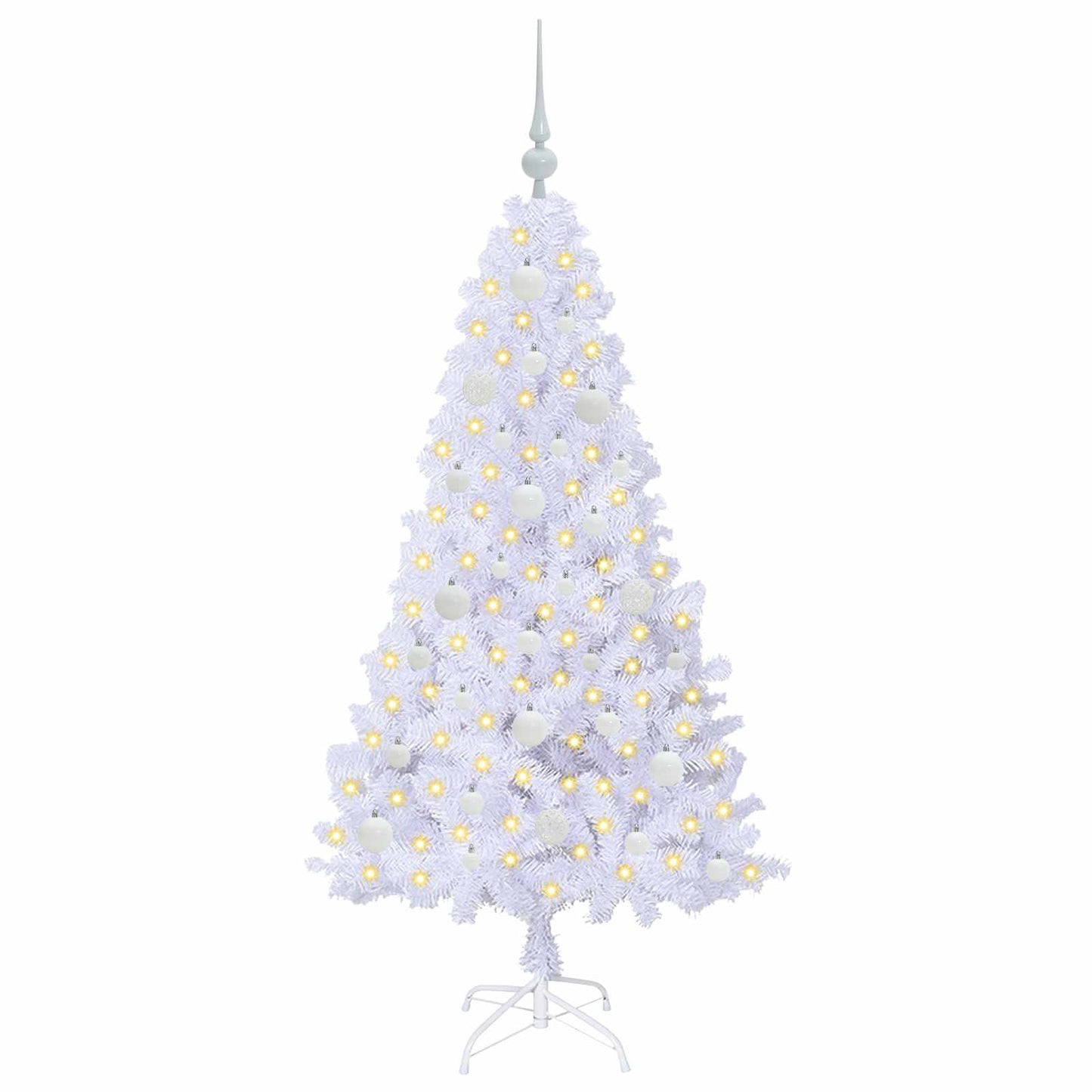 Kunstkerstboom met 150 LED Wit 150 cm PVC en staal