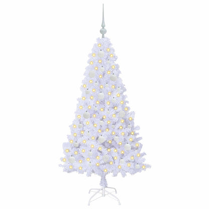 Kunstkerstboom met 150 LED Wit 150 cm PVC en staal