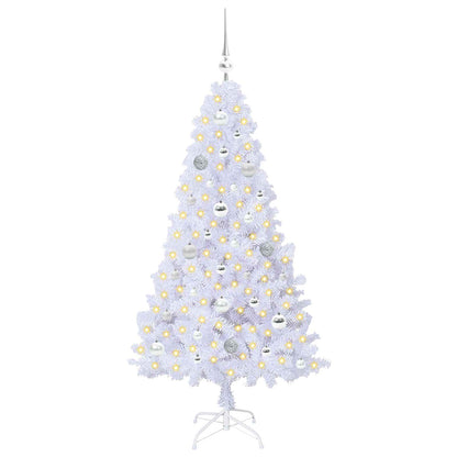 Kunstkerstboom met 150 LED Wit 150 cm PVC en staal