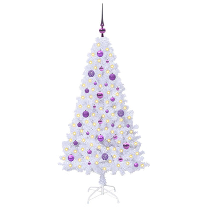 Kunstkerstboom met 150 LED Wit 150 cm PVC en staal
