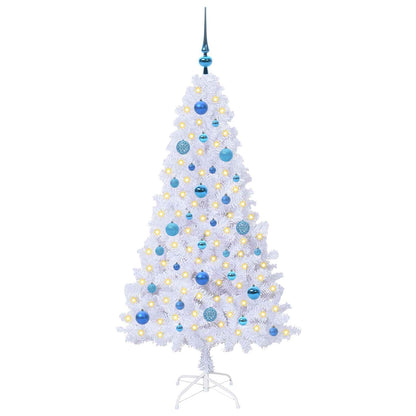 Kunstkerstboom met 150 LED Wit 150 cm PVC en staal
