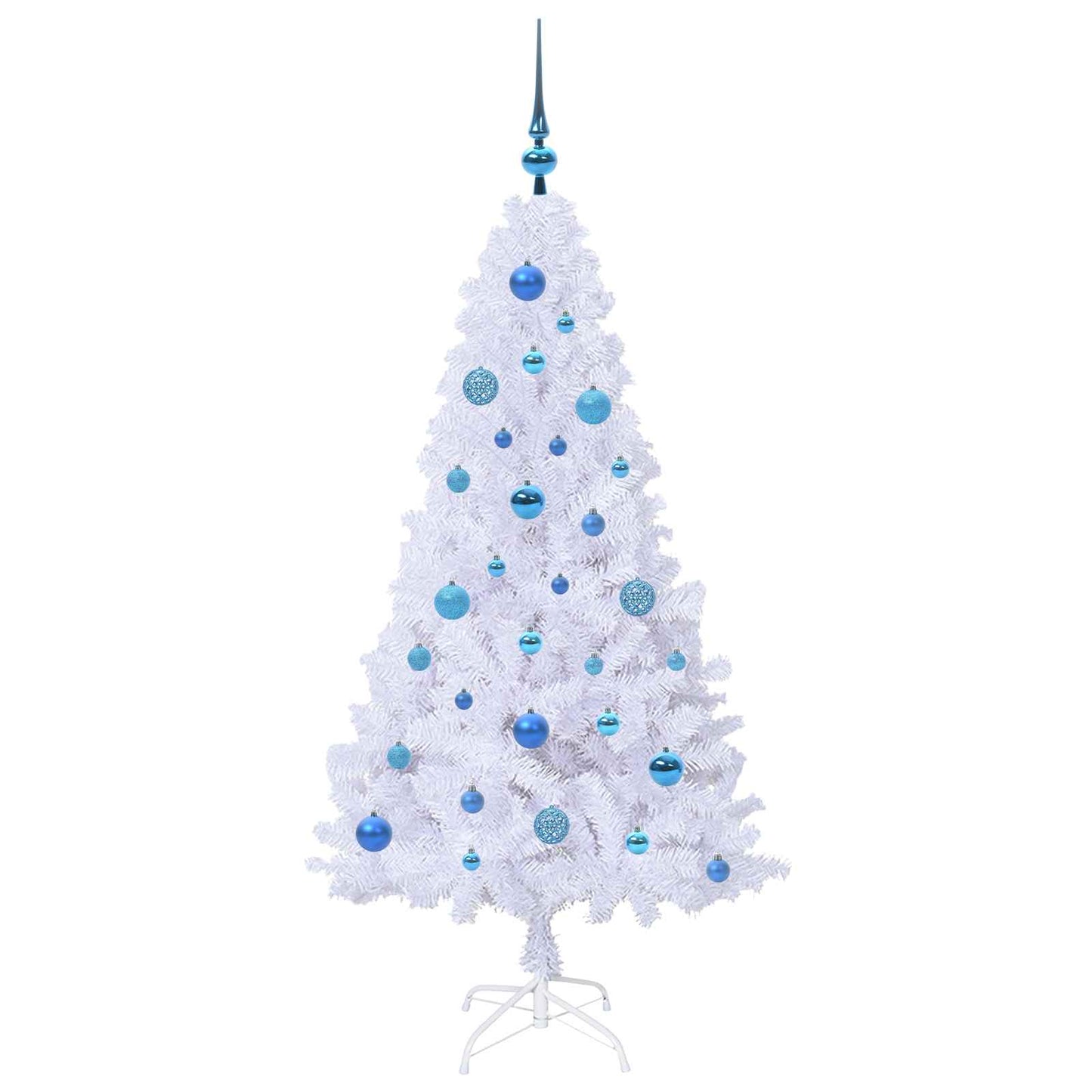 Kunstkerstboom met 150 LED Wit 150 cm PVC en staal