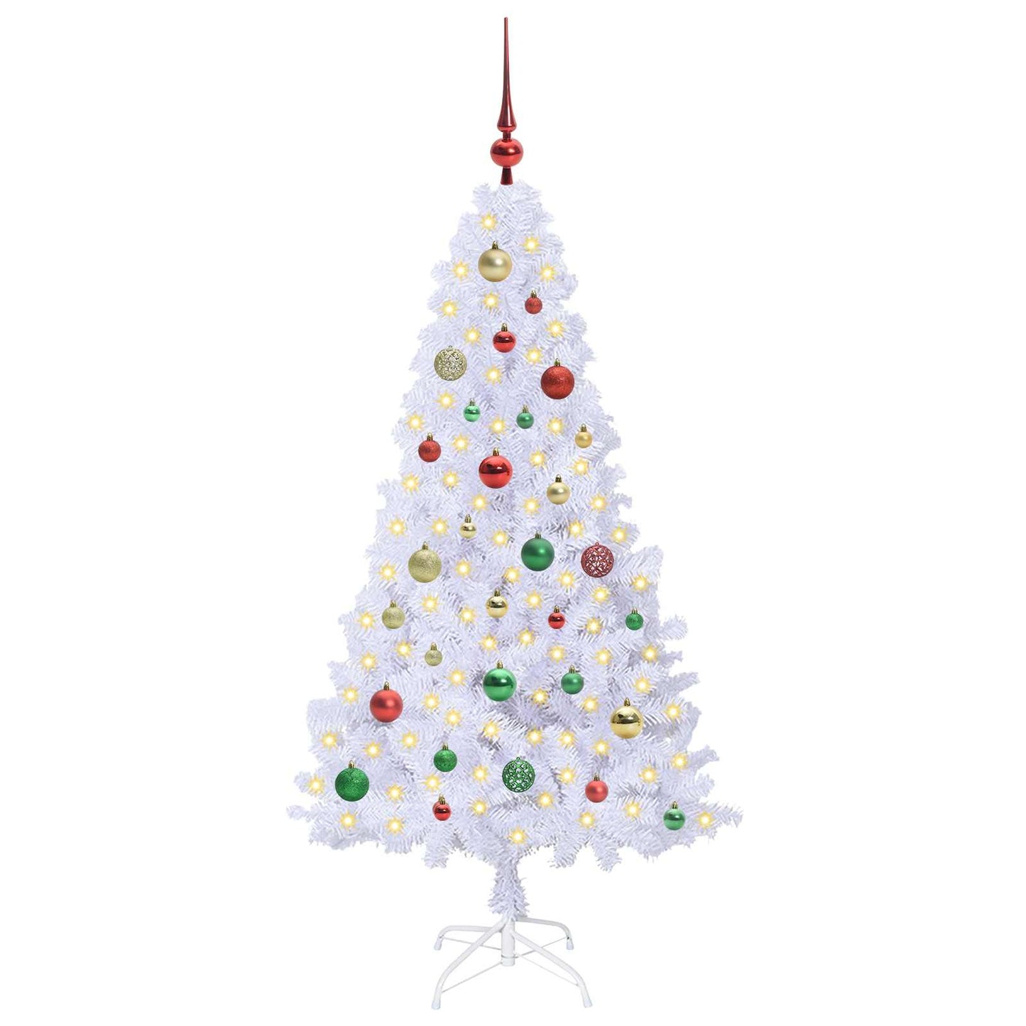 Kunstkerstboom met 150 LED Wit 150 cm PVC en staal