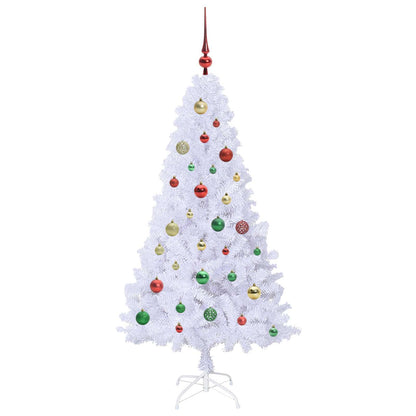 Kunstkerstboom met 150 LED Wit 150 cm PVC en staal