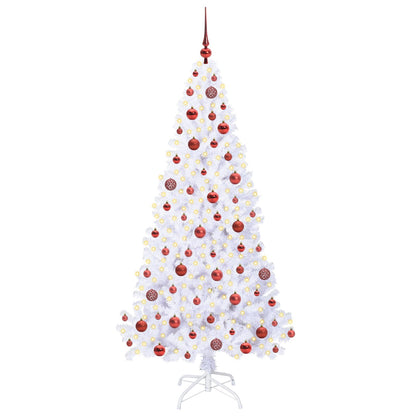 Kunstkerstboom met 300 LED Wit 180 cm PVC en staal