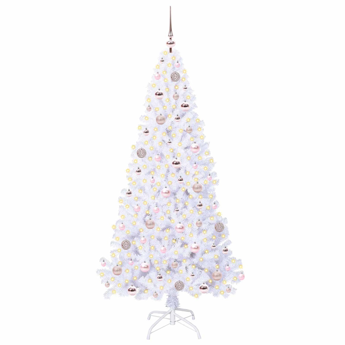 Kunstkerstboom met 300 LED Wit 180 cm PVC en staal