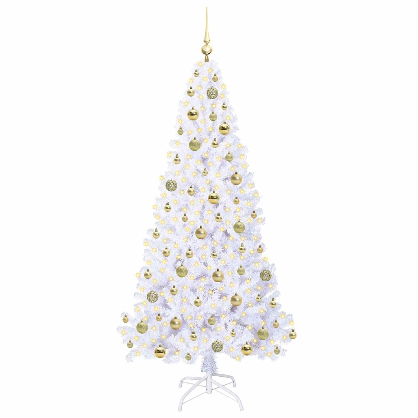 Kunstkerstboom met 300 LED Wit 180 cm PVC en staal
