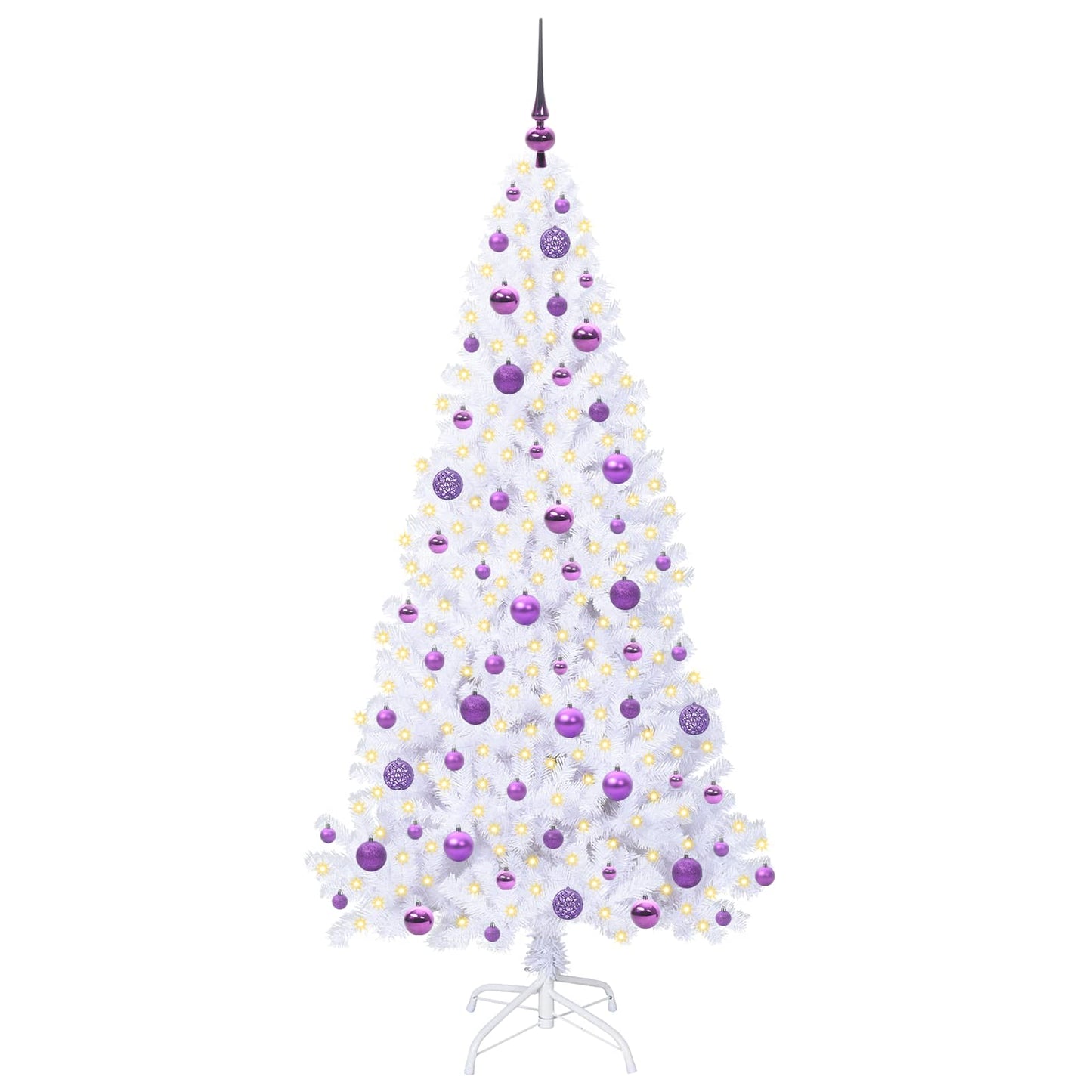 Kunstkerstboom met 300 LED Wit 180 cm PVC en staal