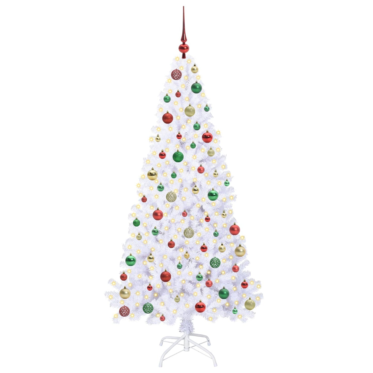Kunstkerstboom met 300 LED Wit 180 cm PVC en staal