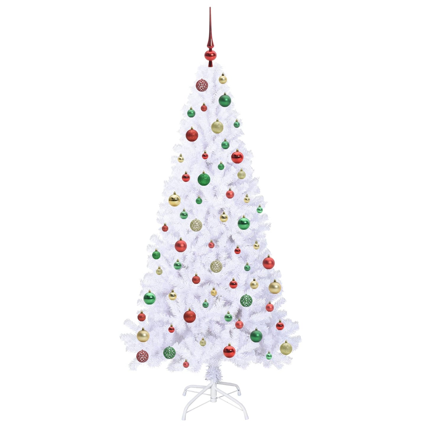 Kunstkerstboom met 300 LED Wit 180 cm PVC en staal