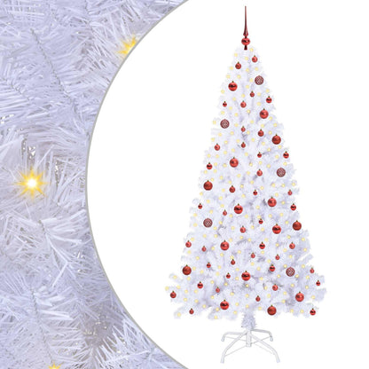 Kunstkerstboom met 300 LED Wit 210 cm PVC en staal