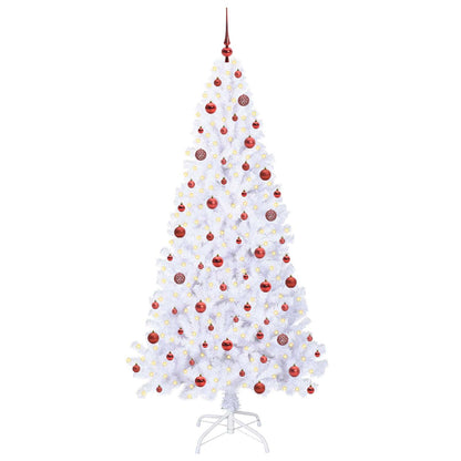 Kunstkerstboom met 300 LED Wit 210 cm PVC en staal