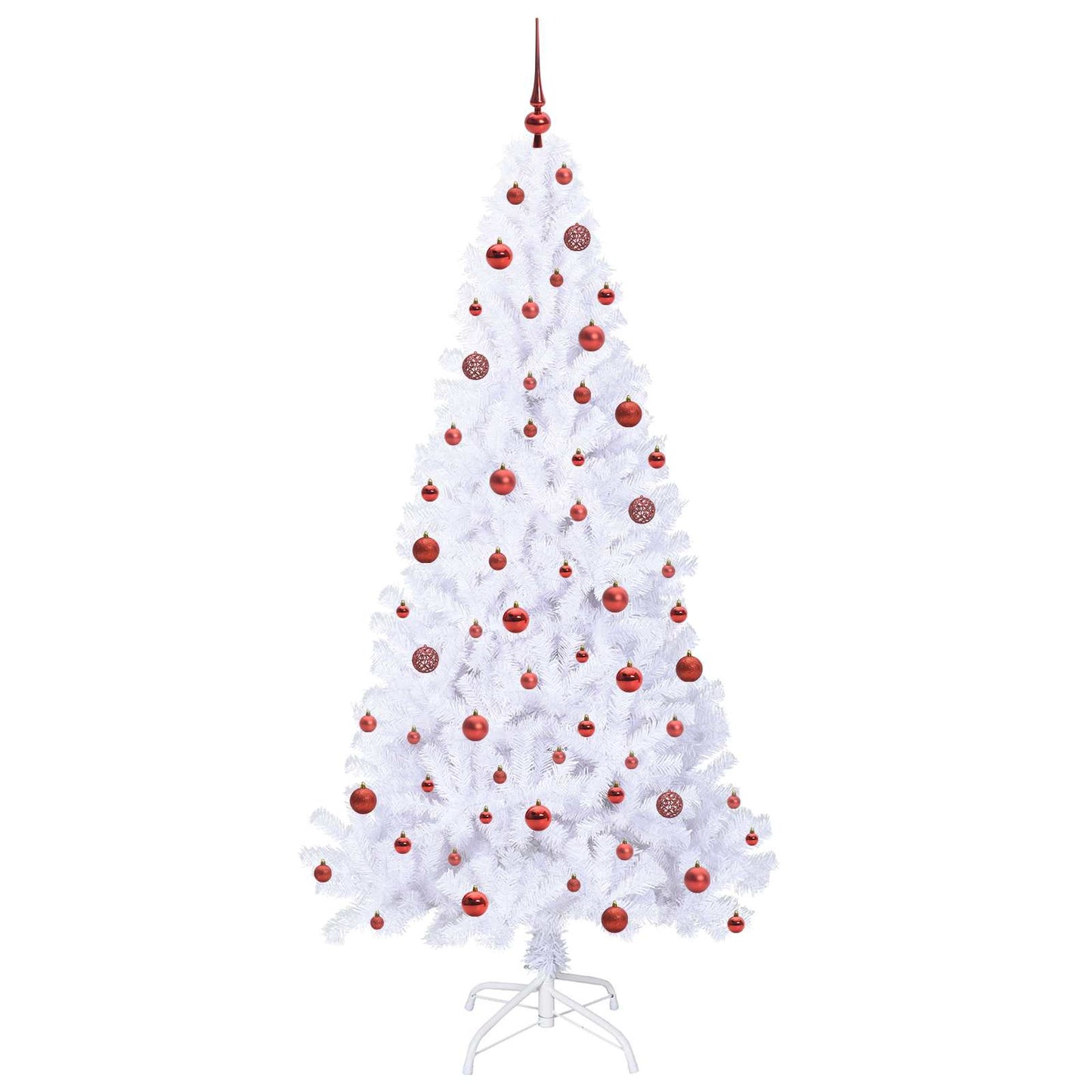 Kunstkerstboom met 300 LED Wit 210 cm PVC en staal