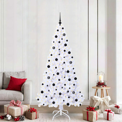 Kunstkerstboom met 300 LED Wit 210 cm PVC en staal