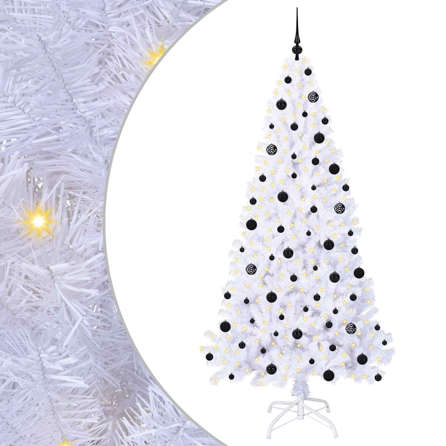 Kunstkerstboom met 300 LED Wit 210 cm PVC en staal