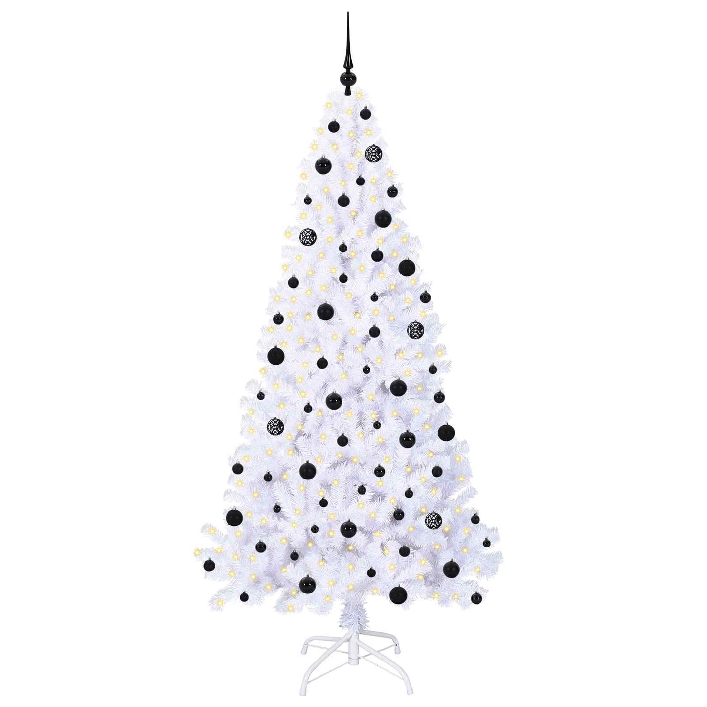 Kunstkerstboom met 300 LED Wit 210 cm PVC en staal