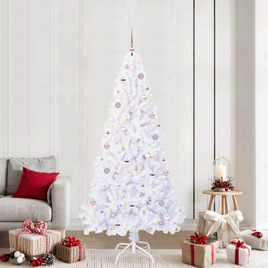 Kunstkerstboom met 300 LED Wit 210 cm PVC en staal