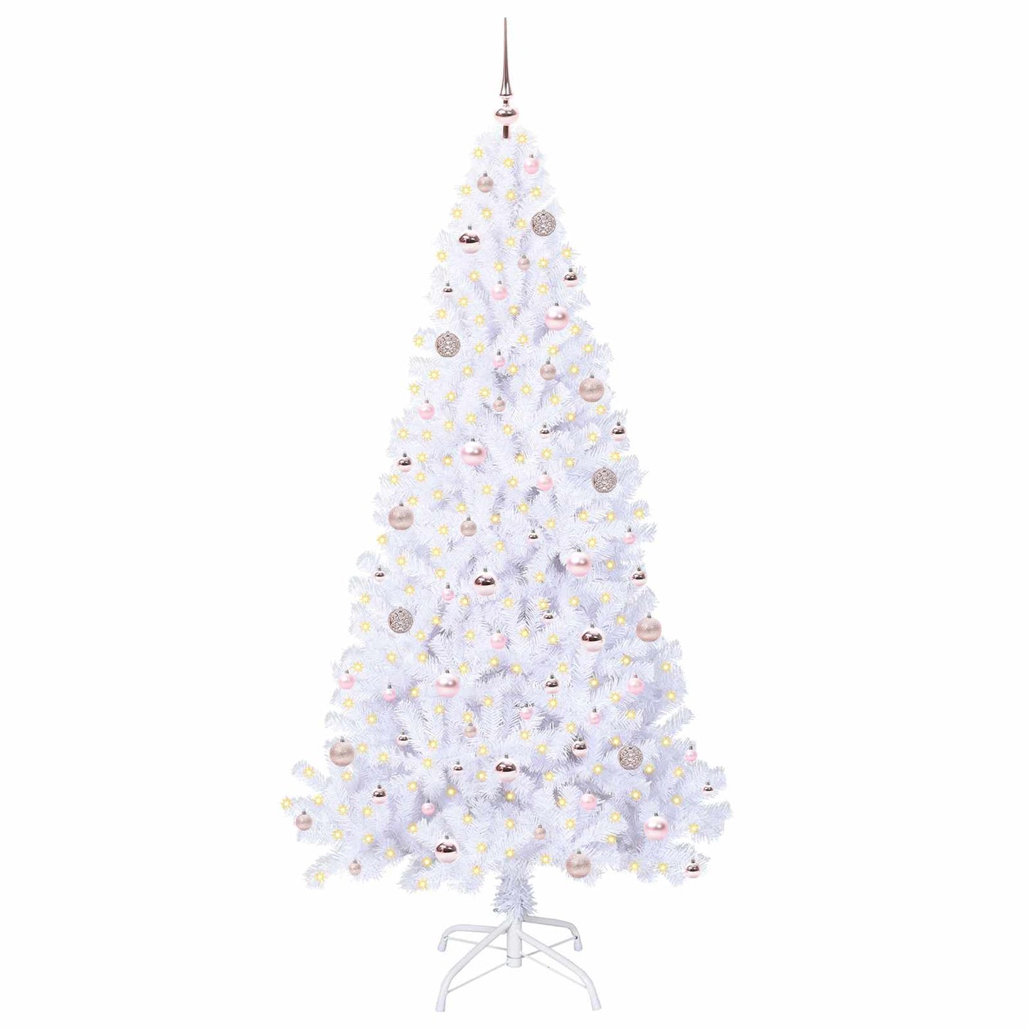 Kunstkerstboom met 300 LED Wit 210 cm PVC en staal