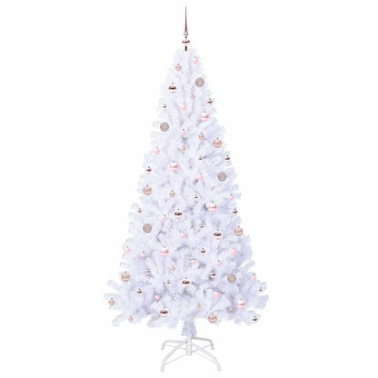 Kunstkerstboom met 300 LED Wit 210 cm PVC en staal