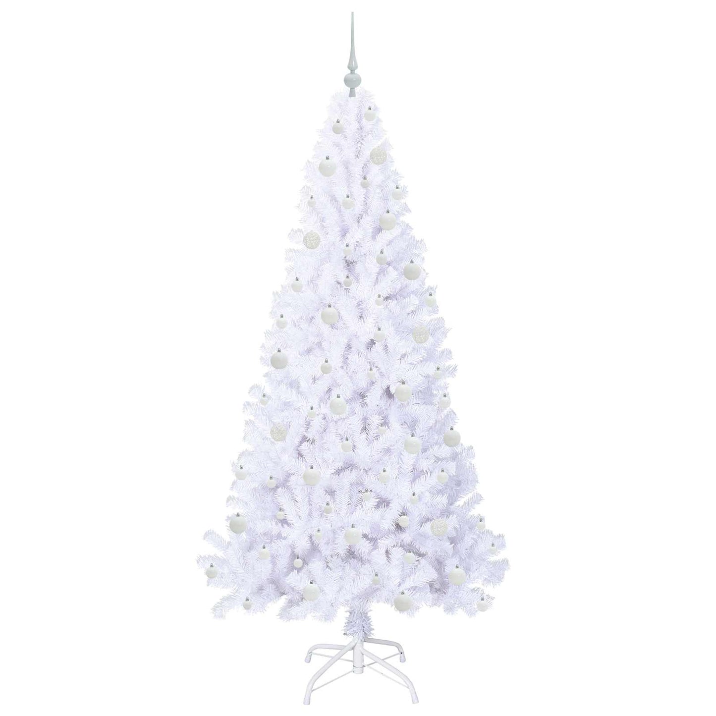Kunstkerstboom met 300 LED Wit 210 cm PVC en staal