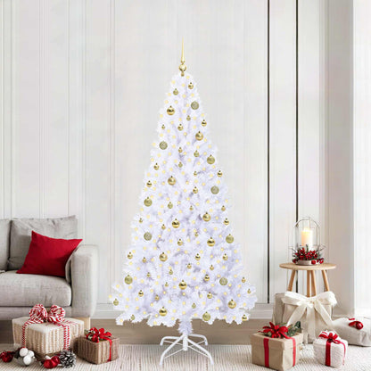 Kunstkerstboom met 300 LED Wit 210 cm PVC en staal