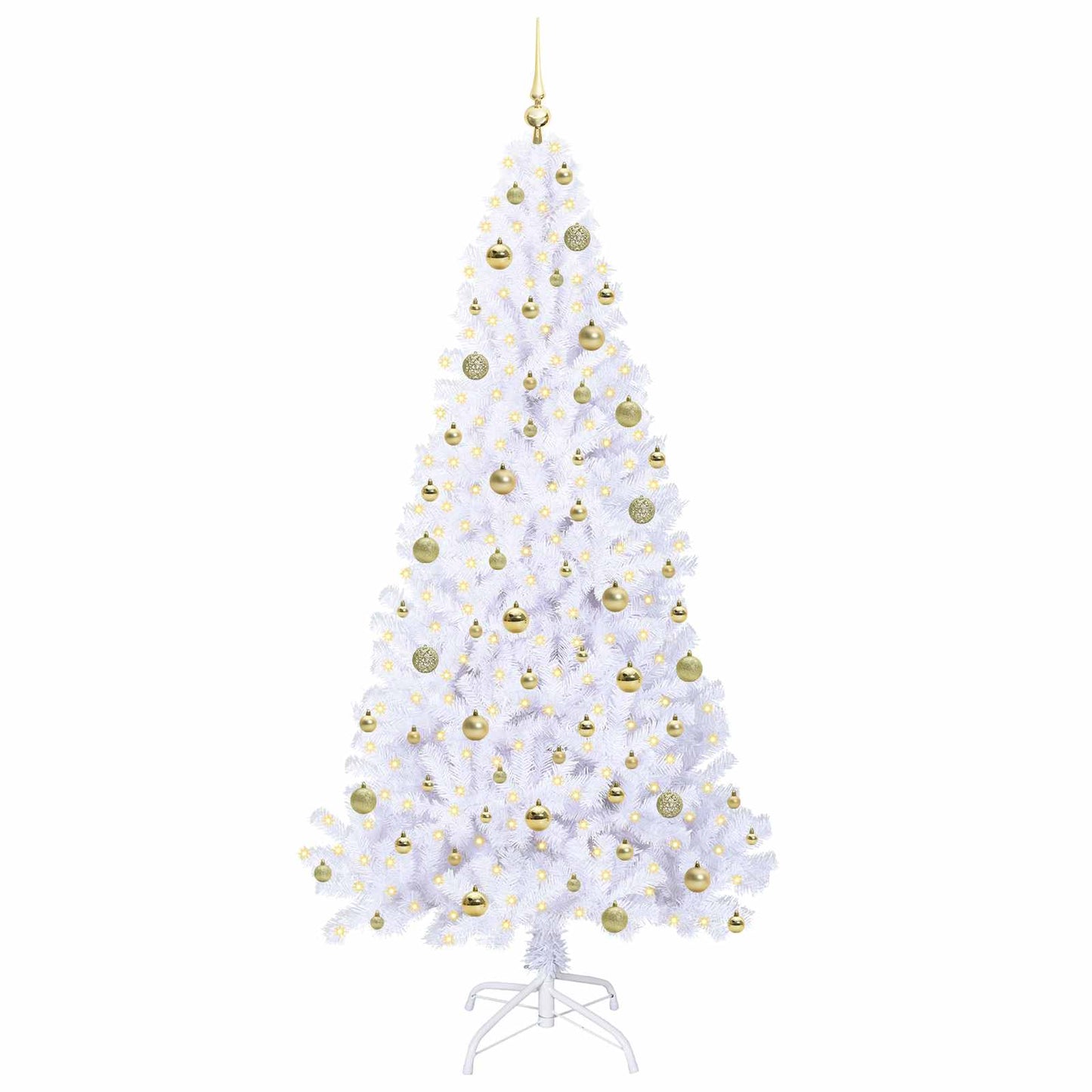 Kunstkerstboom met 300 LED Wit 210 cm PVC en staal