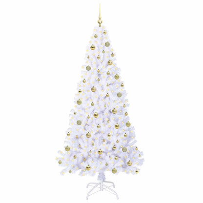 Kunstkerstboom met 300 LED Wit 210 cm PVC en staal
