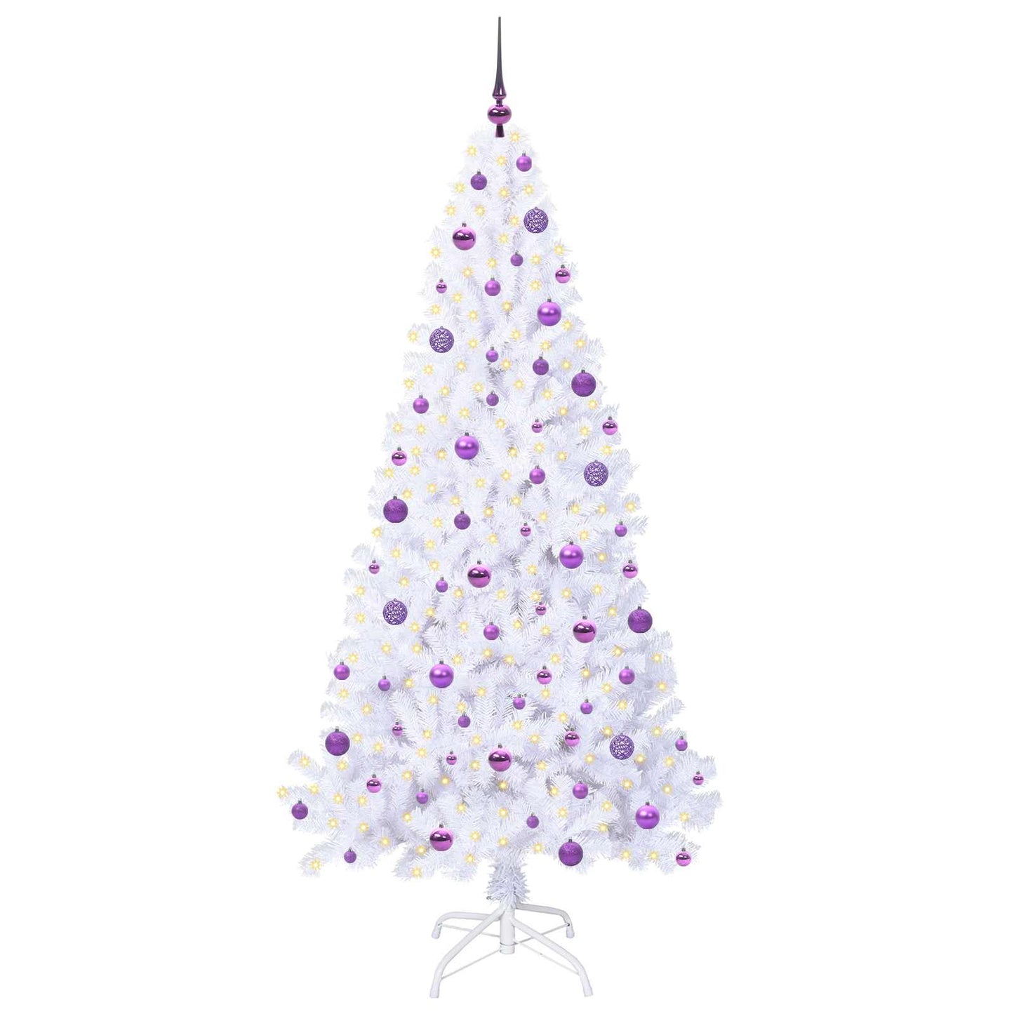 Kunstkerstboom met 300 LED Wit 210 cm PVC en staal