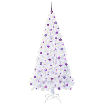 Kunstkerstboom met 300 LED Wit 210 cm PVC en staal