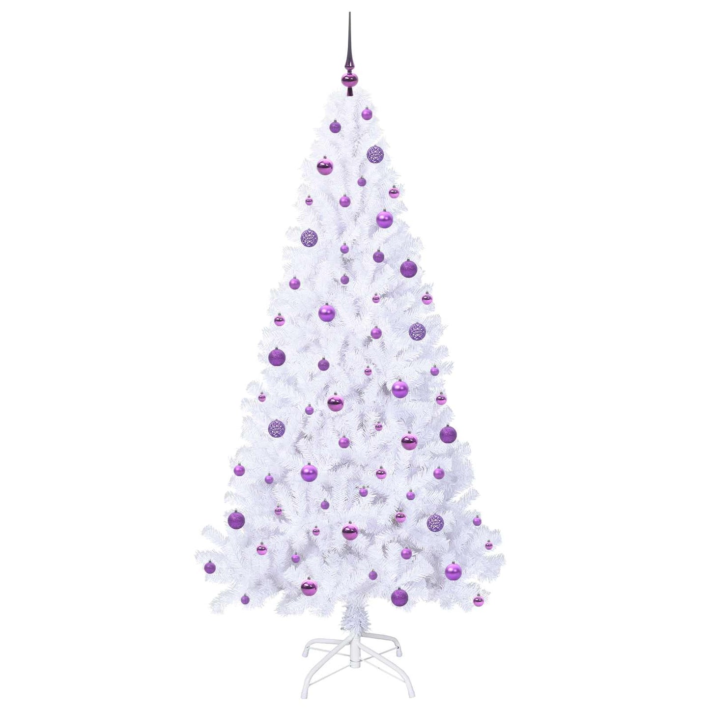 Kunstkerstboom met 300 LED Wit 210 cm PVC en staal