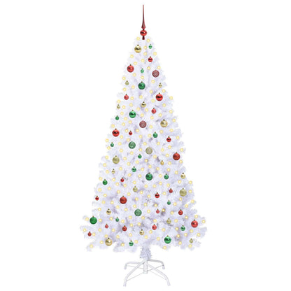 Kunstkerstboom met 300 LED Wit 210 cm PVC en staal