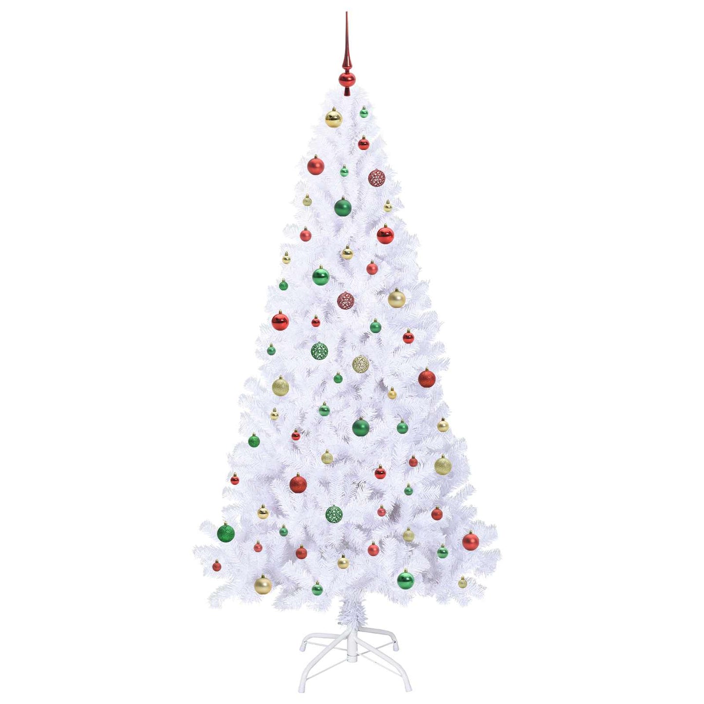 Kunstkerstboom met 300 LED Wit 210 cm PVC en staal