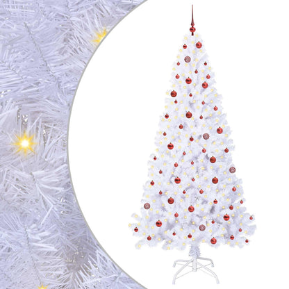 Kunstkerstboom met 300 LED Wit 240 cm PVC en staal