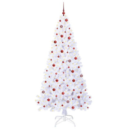 Kunstkerstboom met 300 LED Wit 240 cm PVC en staal
