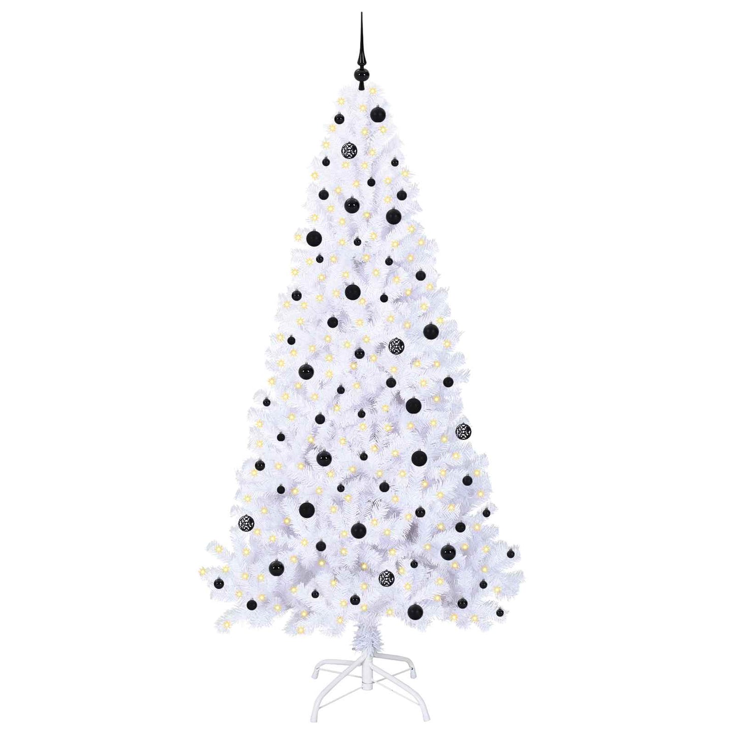 Kunstkerstboom met 300 LED Wit 240 cm PVC en staal