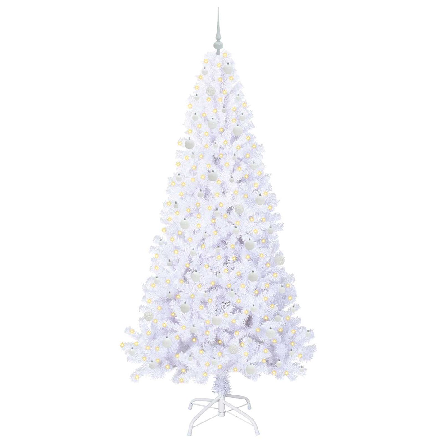 Kunstkerstboom met 300 LED Wit 240 cm PVC en staal