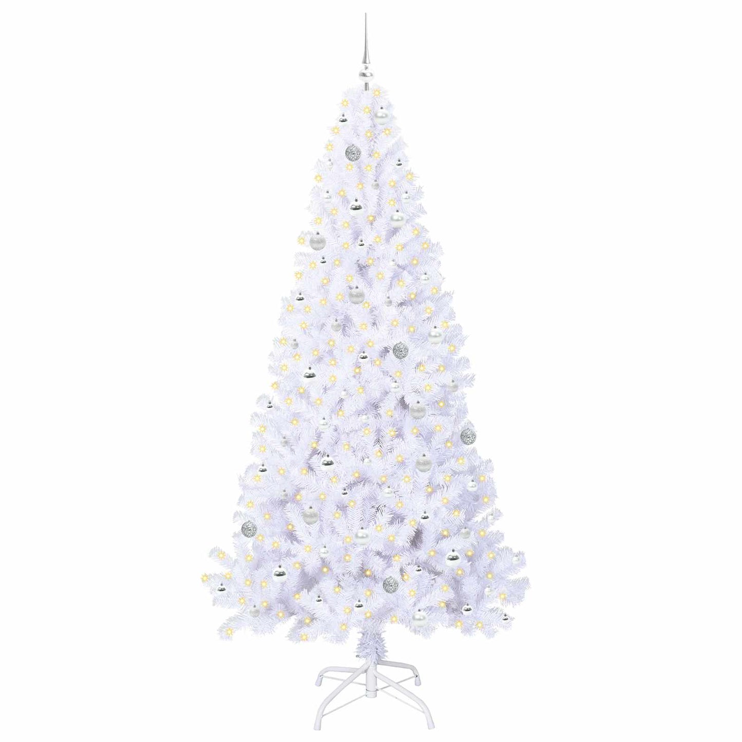 Kunstkerstboom met 300 LED Wit 240 cm PVC en staal