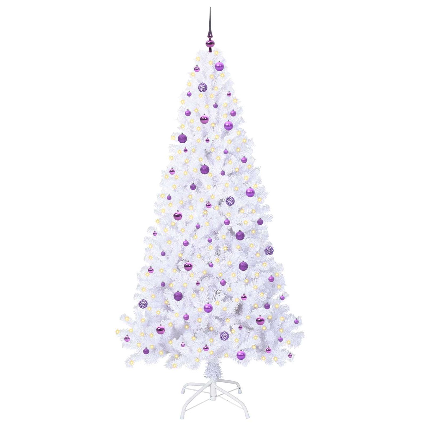 Kunstkerstboom met 300 LED Wit 240 cm PVC en staal