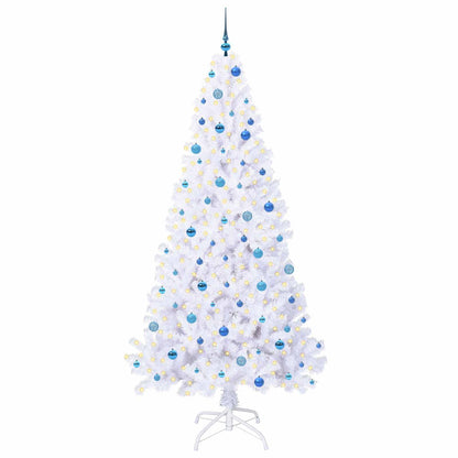 Kunstkerstboom met 300 LED Wit 240 cm PVC en staal