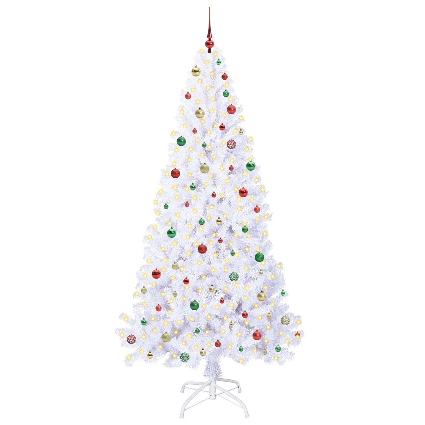 Kunstkerstboom met 300 LED Wit 240 cm PVC en staal