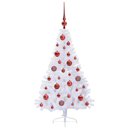 Kunstkerstboom met 150 LED Wit 120 cm PVC en staal