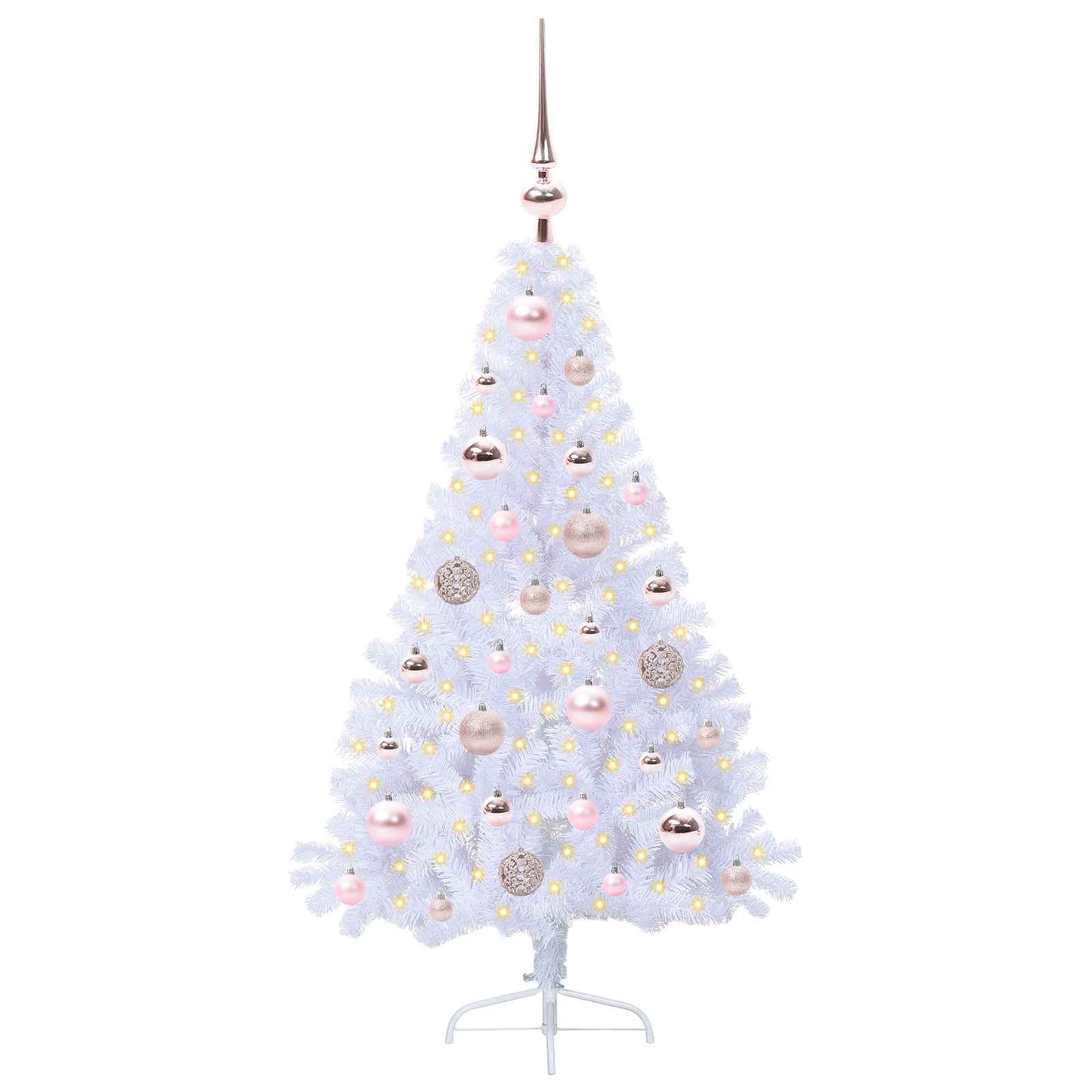Kunstkerstboom met 150 LED Wit 120 cm PVC en staal