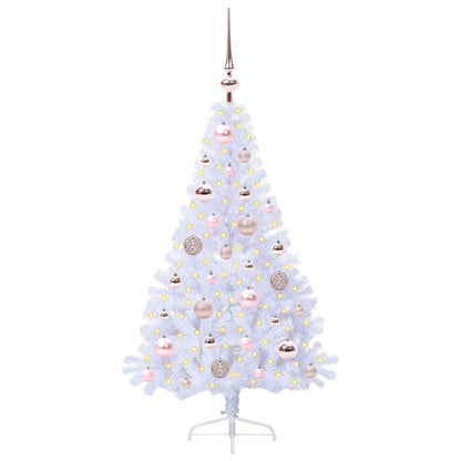 Kunstkerstboom met 150 LED Wit 120 cm PVC en staal