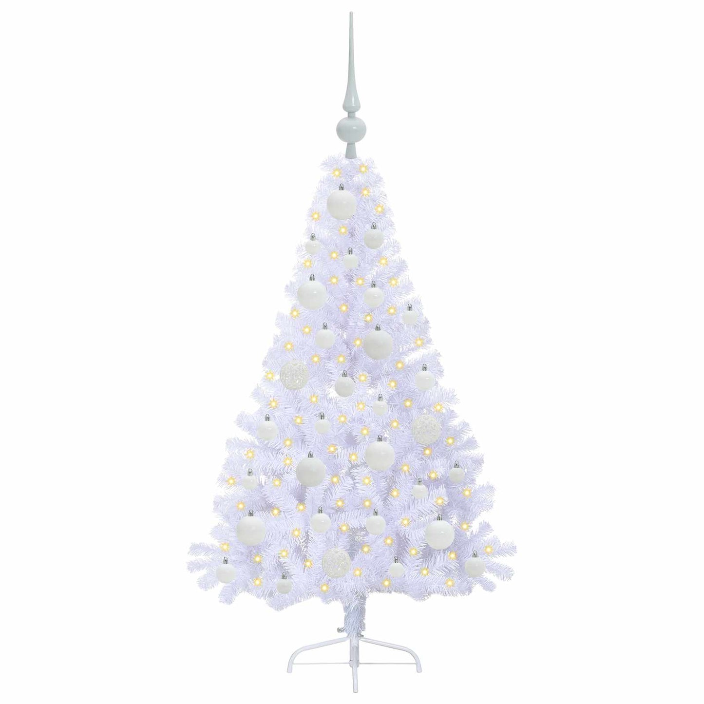 Kunstkerstboom met 150 LED Wit 120 cm PVC en staal